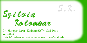 szilvia kolompar business card